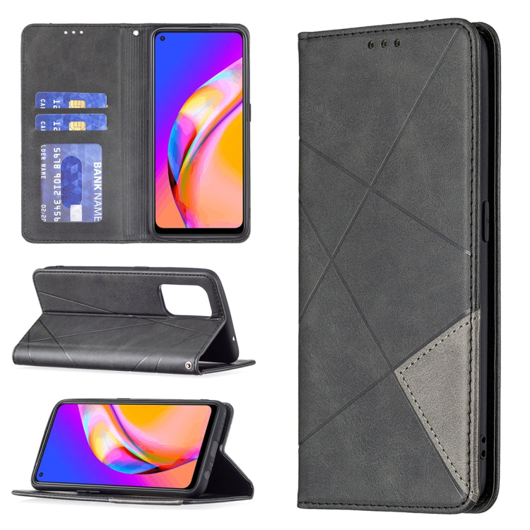Rhombus Texture Horizontal Flip Magnetic Leather Case with Holder & Card Slots, For OPPO A7, For OPPO A15, For OPPO A54 4G / A55 5G, For OPPO A74 4G / F19 4G, For OPPO A74 5G / A93 5G / A54 5G, For OPPO A94 4G / Reno 5F / F19 Pro                       ...