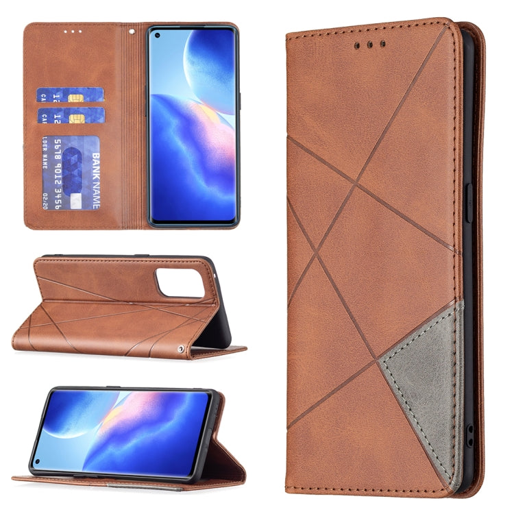 Rhombus Texture Horizontal Flip Magnetic Leather Case with Holder & Card Slots, For OPPO A7, For OPPO A15, For OPPO A54 4G / A55 5G, For OPPO A74 4G / F19 4G, For OPPO A74 5G / A93 5G / A54 5G, For OPPO A94 4G / Reno 5F / F19 Pro                       ...