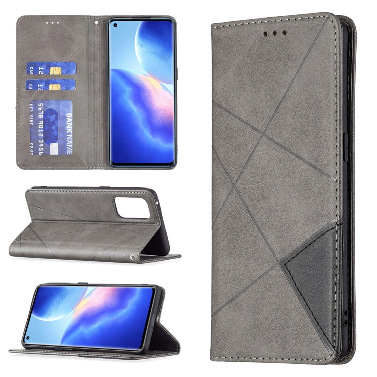 Rhombus Texture Horizontal Flip Magnetic Leather Case with Holder & Card Slots, For OPPO A7, For OPPO A15, For OPPO A54 4G / A55 5G, For OPPO A74 4G / F19 4G, For OPPO A74 5G / A93 5G / A54 5G, For OPPO A94 4G / Reno 5F / F19 Pro                       ...