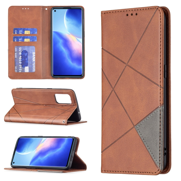 Rhombus Texture Horizontal Flip Magnetic Leather Case with Holder & Card Slots, For OPPO A7, For OPPO A15, For OPPO A54 4G / A55 5G, For OPPO A74 4G / F19 4G, For OPPO A74 5G / A93 5G / A54 5G, For OPPO A94 4G / Reno 5F / F19 Pro                       ...