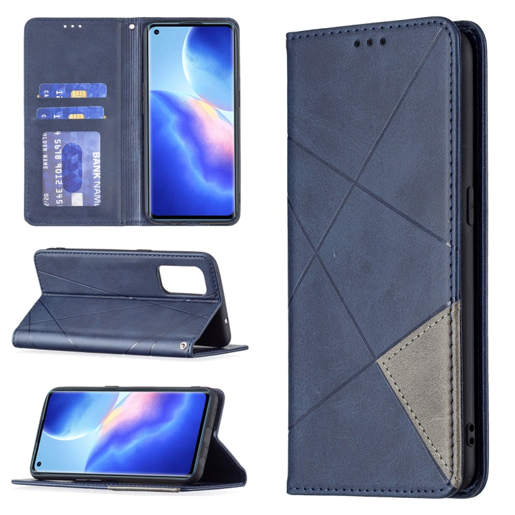 Rhombus Texture Horizontal Flip Magnetic Leather Case with Holder & Card Slots, For OPPO A7, For OPPO A15, For OPPO A54 4G / A55 5G, For OPPO A74 4G / F19 4G, For OPPO A74 5G / A93 5G / A54 5G, For OPPO A94 4G / Reno 5F / F19 Pro                       ...