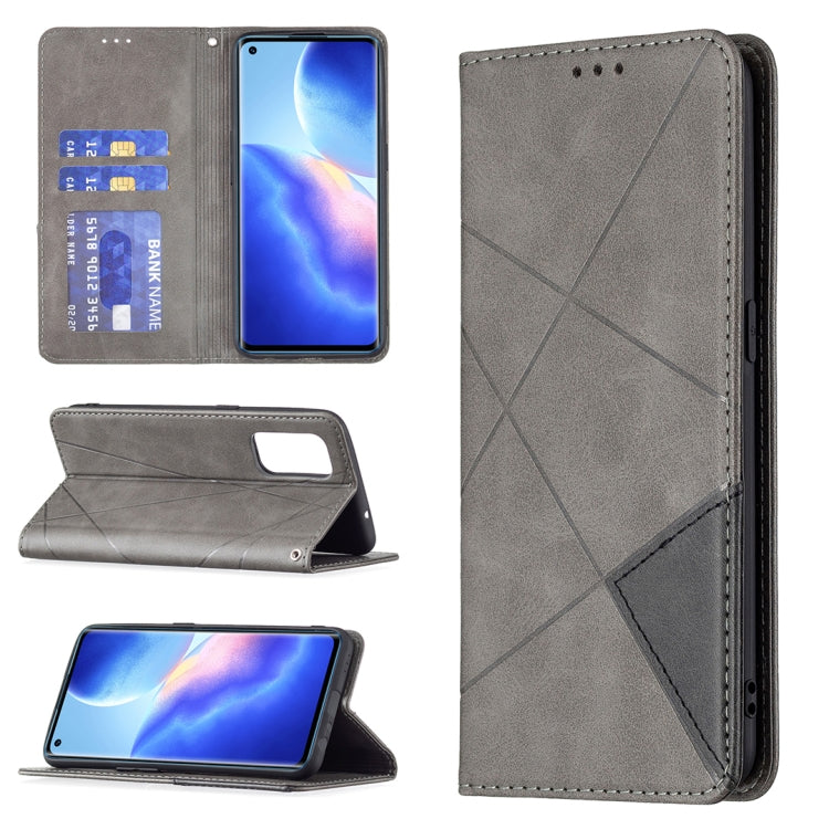 Rhombus Texture Horizontal Flip Magnetic Leather Case with Holder & Card Slots, For OPPO A7, For OPPO A15, For OPPO A54 4G / A55 5G, For OPPO A74 4G / F19 4G, For OPPO A74 5G / A93 5G / A54 5G, For OPPO A94 4G / Reno 5F / F19 Pro                       ...