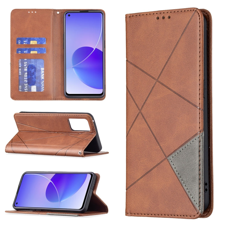 Rhombus Texture Horizontal Flip Magnetic Leather Case with Holder & Card Slots, For OPPO Reno6, For OPPO Realme 8 / 8 Pro, For OPPO Realme C15 / C12 / C25, For OPPO Realme C21 / C20, For OPPO Realme 8 5G / V13