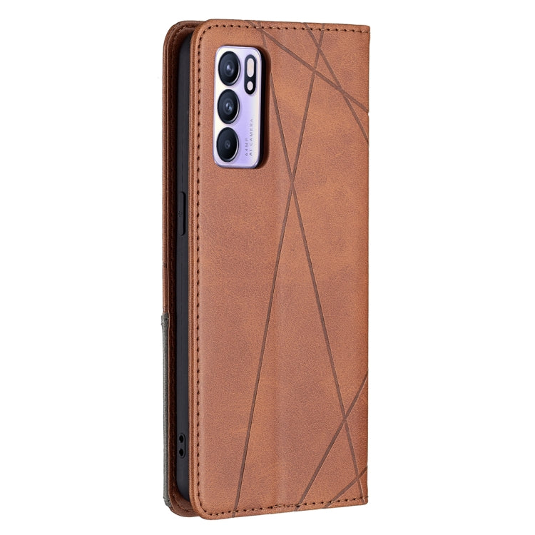 Rhombus Texture Horizontal Flip Magnetic Leather Case with Holder & Card Slots, For OPPO Reno6, For OPPO Realme 8 / 8 Pro, For OPPO Realme C15 / C12 / C25, For OPPO Realme C21 / C20, For OPPO Realme 8 5G / V13