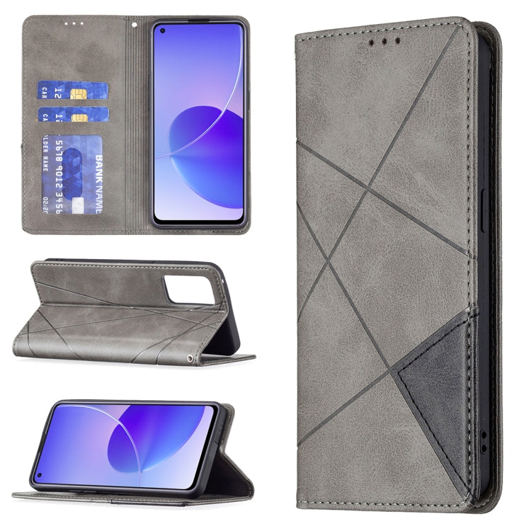 Rhombus Texture Horizontal Flip Magnetic Leather Case with Holder & Card Slots, For OPPO Reno6, For OPPO Realme 8 / 8 Pro, For OPPO Realme C15 / C12 / C25, For OPPO Realme C21 / C20, For OPPO Realme 8 5G / V13