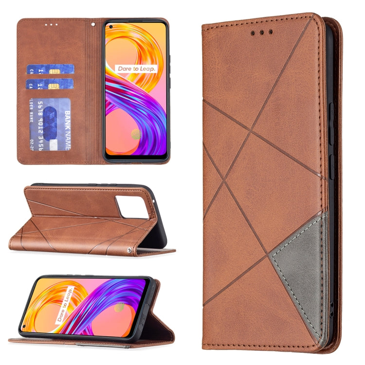 Rhombus Texture Horizontal Flip Magnetic Leather Case with Holder & Card Slots, For OPPO Reno6, For OPPO Realme 8 / 8 Pro, For OPPO Realme C15 / C12 / C25, For OPPO Realme C21 / C20, For OPPO Realme 8 5G / V13