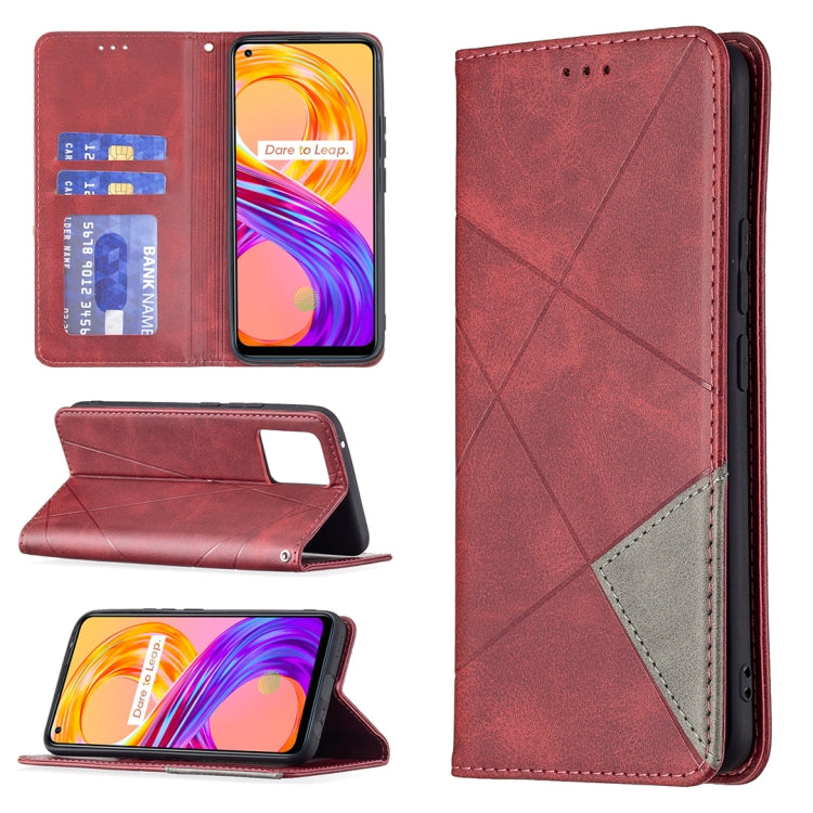 Rhombus Texture Horizontal Flip Magnetic Leather Case with Holder & Card Slots, For OPPO Reno6, For OPPO Realme 8 / 8 Pro, For OPPO Realme C15 / C12 / C25, For OPPO Realme C21 / C20, For OPPO Realme 8 5G / V13