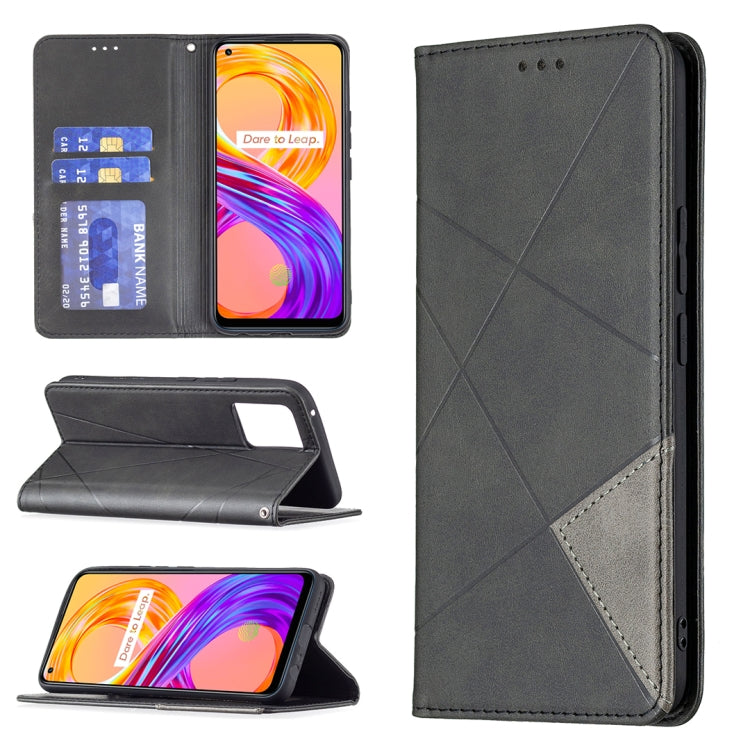 Rhombus Texture Horizontal Flip Magnetic Leather Case with Holder & Card Slots, For OPPO Reno6, For OPPO Realme 8 / 8 Pro, For OPPO Realme C15 / C12 / C25, For OPPO Realme C21 / C20, For OPPO Realme 8 5G / V13