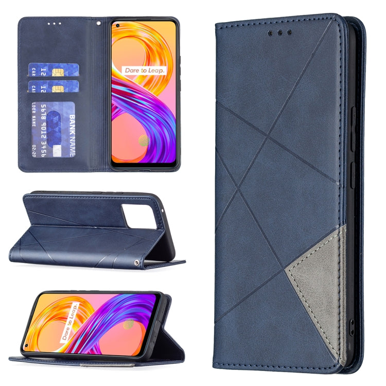Rhombus Texture Horizontal Flip Magnetic Leather Case with Holder & Card Slots, For OPPO Reno6, For OPPO Realme 8 / 8 Pro, For OPPO Realme C15 / C12 / C25, For OPPO Realme C21 / C20, For OPPO Realme 8 5G / V13