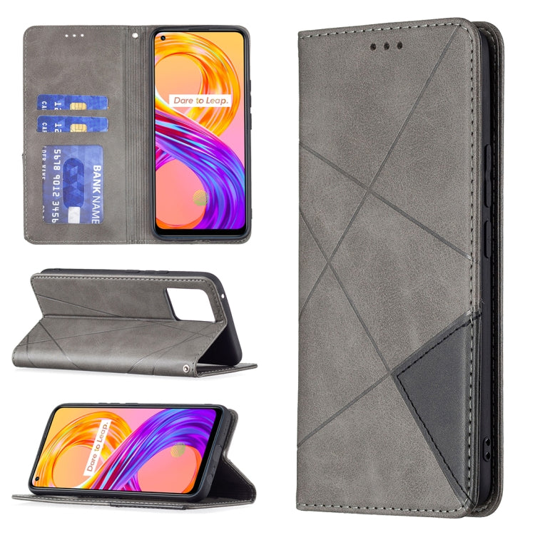 Rhombus Texture Horizontal Flip Magnetic Leather Case with Holder & Card Slots, For OPPO Reno6, For OPPO Realme 8 / 8 Pro, For OPPO Realme C15 / C12 / C25, For OPPO Realme C21 / C20, For OPPO Realme 8 5G / V13