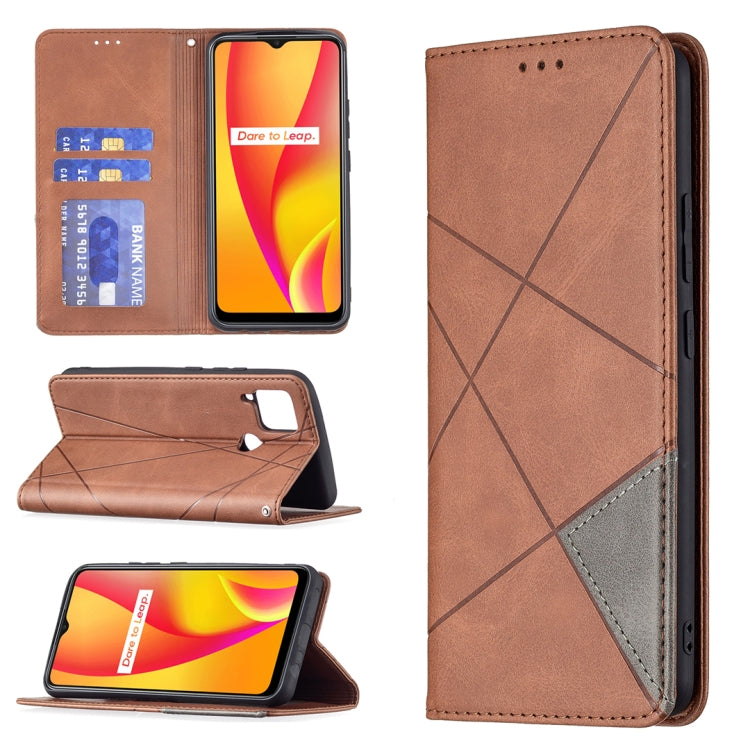 Rhombus Texture Horizontal Flip Magnetic Leather Case with Holder & Card Slots, For OPPO Reno6, For OPPO Realme 8 / 8 Pro, For OPPO Realme C15 / C12 / C25, For OPPO Realme C21 / C20, For OPPO Realme 8 5G / V13