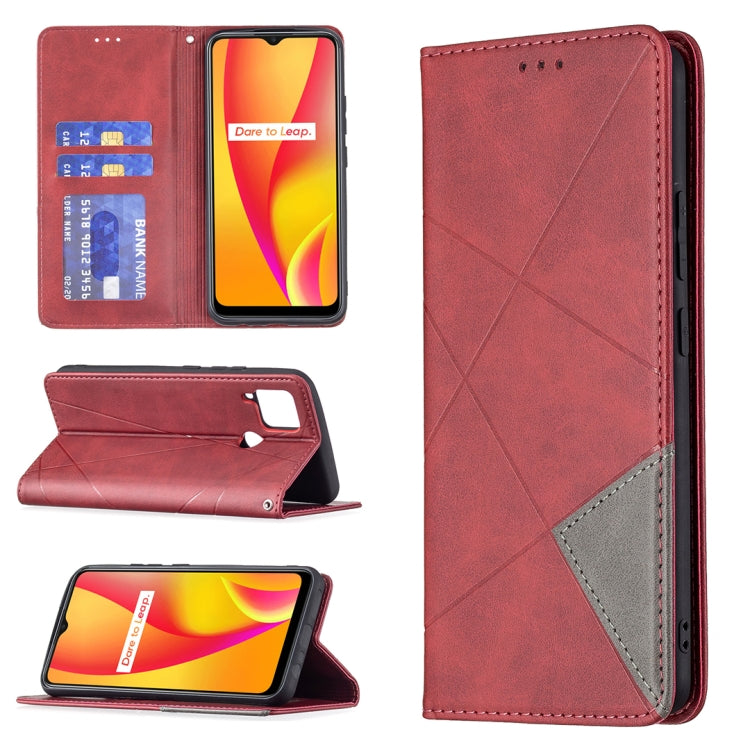 Rhombus Texture Horizontal Flip Magnetic Leather Case with Holder & Card Slots, For OPPO Reno6, For OPPO Realme 8 / 8 Pro, For OPPO Realme C15 / C12 / C25, For OPPO Realme C21 / C20, For OPPO Realme 8 5G / V13