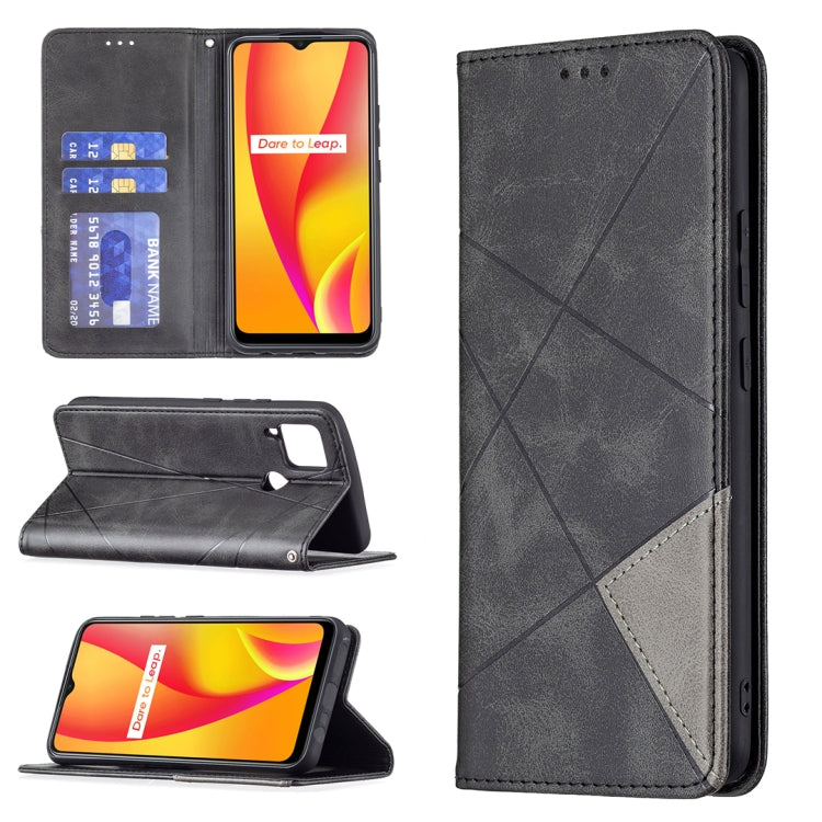 Rhombus Texture Horizontal Flip Magnetic Leather Case with Holder & Card Slots, For OPPO Reno6, For OPPO Realme 8 / 8 Pro, For OPPO Realme C15 / C12 / C25, For OPPO Realme C21 / C20, For OPPO Realme 8 5G / V13