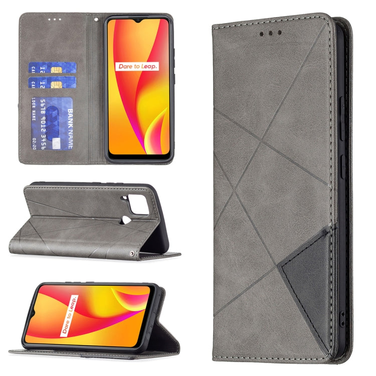 Rhombus Texture Horizontal Flip Magnetic Leather Case with Holder & Card Slots, For OPPO Reno6, For OPPO Realme 8 / 8 Pro, For OPPO Realme C15 / C12 / C25, For OPPO Realme C21 / C20, For OPPO Realme 8 5G / V13
