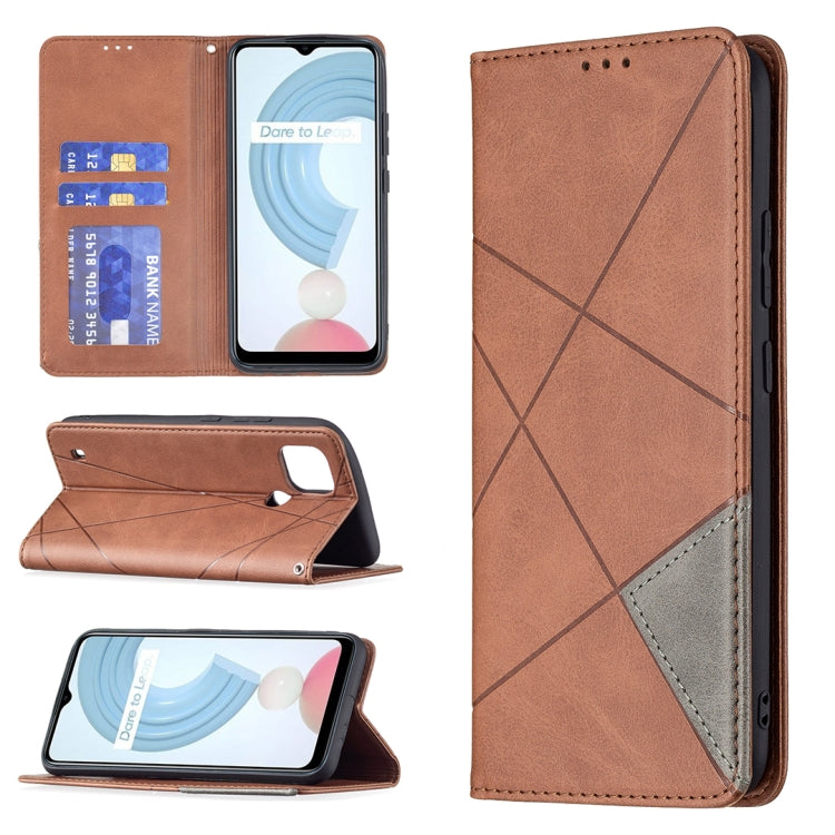 Rhombus Texture Horizontal Flip Magnetic Leather Case with Holder & Card Slots, For OPPO Reno6, For OPPO Realme 8 / 8 Pro, For OPPO Realme C15 / C12 / C25, For OPPO Realme C21 / C20, For OPPO Realme 8 5G / V13