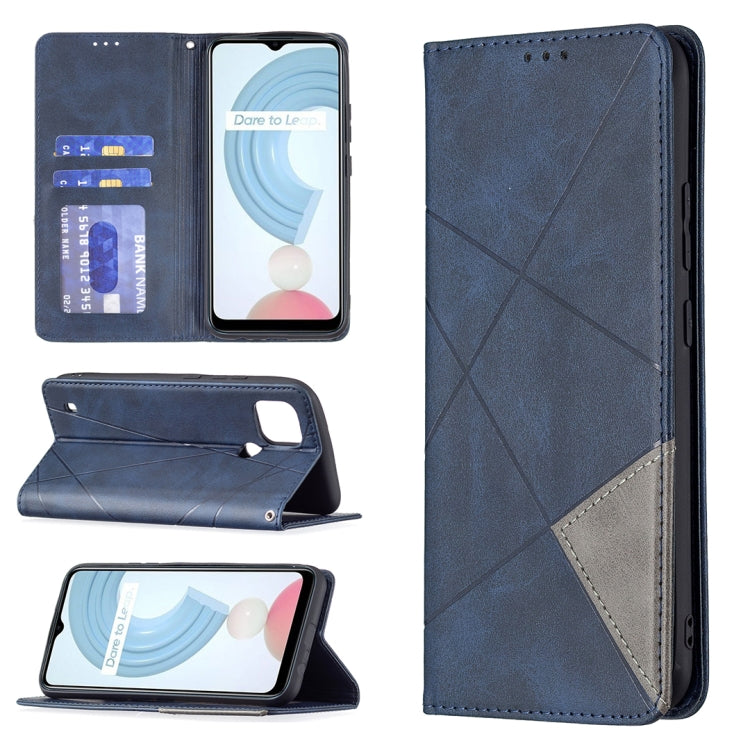 Rhombus Texture Horizontal Flip Magnetic Leather Case with Holder & Card Slots, For OPPO Reno6, For OPPO Realme 8 / 8 Pro, For OPPO Realme C15 / C12 / C25, For OPPO Realme C21 / C20, For OPPO Realme 8 5G / V13