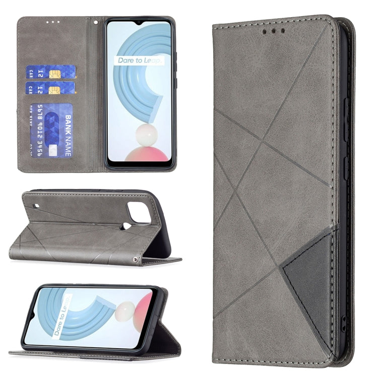 Rhombus Texture Horizontal Flip Magnetic Leather Case with Holder & Card Slots, For OPPO Reno6, For OPPO Realme 8 / 8 Pro, For OPPO Realme C15 / C12 / C25, For OPPO Realme C21 / C20, For OPPO Realme 8 5G / V13