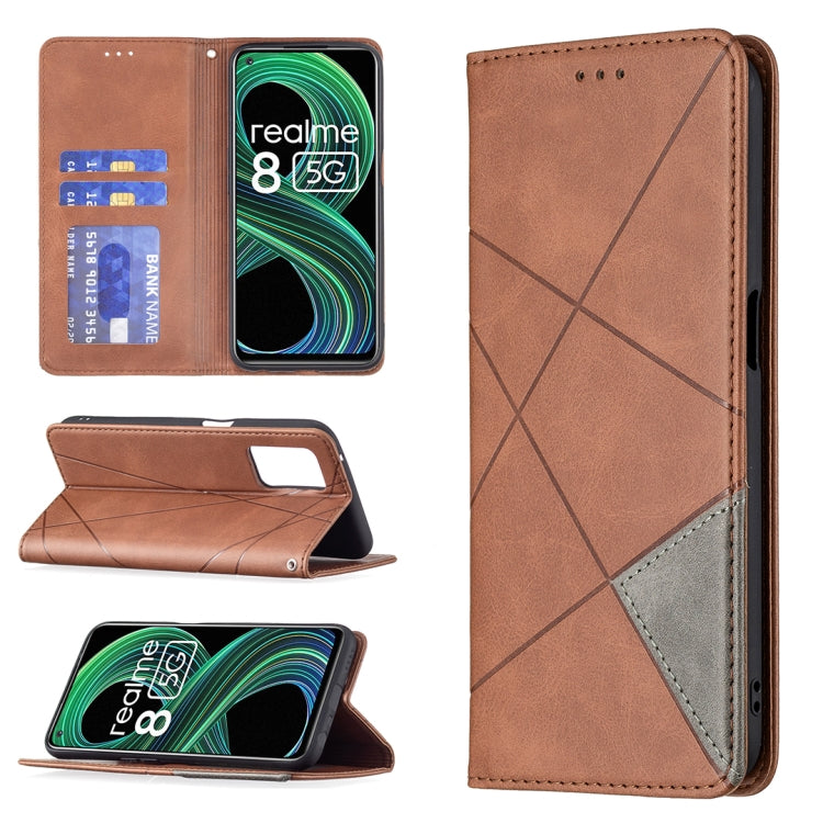 Rhombus Texture Horizontal Flip Magnetic Leather Case with Holder & Card Slots, For OPPO Reno6, For OPPO Realme 8 / 8 Pro, For OPPO Realme C15 / C12 / C25, For OPPO Realme C21 / C20, For OPPO Realme 8 5G / V13