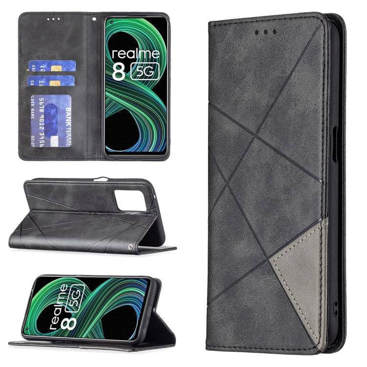 Rhombus Texture Horizontal Flip Magnetic Leather Case with Holder & Card Slots, For OPPO Reno6, For OPPO Realme 8 / 8 Pro, For OPPO Realme C15 / C12 / C25, For OPPO Realme C21 / C20, For OPPO Realme 8 5G / V13