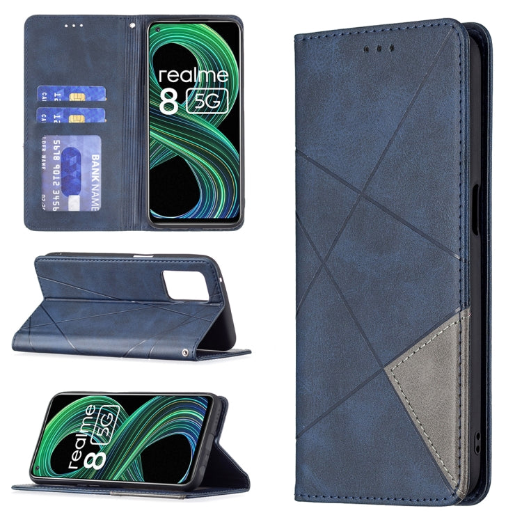 Rhombus Texture Horizontal Flip Magnetic Leather Case with Holder & Card Slots, For OPPO Reno6, For OPPO Realme 8 / 8 Pro, For OPPO Realme C15 / C12 / C25, For OPPO Realme C21 / C20, For OPPO Realme 8 5G / V13