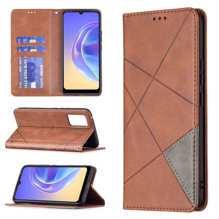Rhombus Texture Horizontal Flip Magnetic Leather Case with Holder & Card Slots, For vivo V21e 4G, For vivo V21e 5G, For vivo V21, For vivo Y11/Y15/Y12/Y17, For vivo Y20, For vivo Y51 2020 / Y51a / Y51s