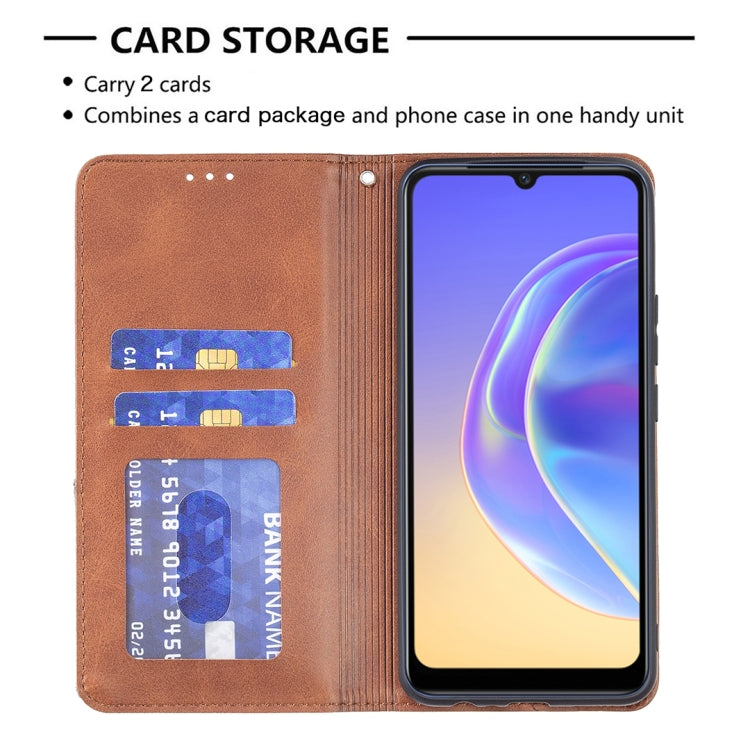 Rhombus Texture Horizontal Flip Magnetic Leather Case with Holder & Card Slots, For vivo V21e 4G, For vivo V21e 5G, For vivo V21, For vivo Y11/Y15/Y12/Y17, For vivo Y20, For vivo Y51 2020 / Y51a / Y51s