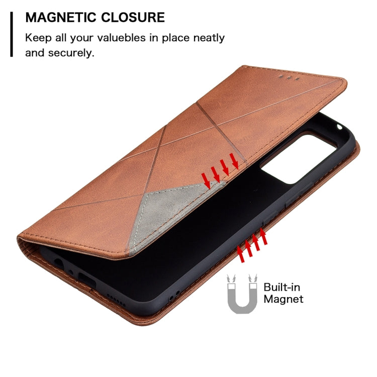 Rhombus Texture Horizontal Flip Magnetic Leather Case with Holder & Card Slots, For vivo V21e 4G, For vivo V21e 5G, For vivo V21, For vivo Y11/Y15/Y12/Y17, For vivo Y20, For vivo Y51 2020 / Y51a / Y51s