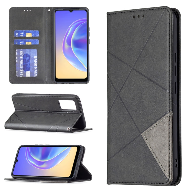 Rhombus Texture Horizontal Flip Magnetic Leather Case with Holder & Card Slots, For vivo V21e 4G, For vivo V21e 5G, For vivo V21, For vivo Y11/Y15/Y12/Y17, For vivo Y20, For vivo Y51 2020 / Y51a / Y51s
