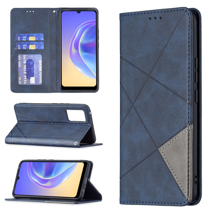 Rhombus Texture Horizontal Flip Magnetic Leather Case with Holder & Card Slots, For vivo V21e 4G, For vivo V21e 5G, For vivo V21, For vivo Y11/Y15/Y12/Y17, For vivo Y20, For vivo Y51 2020 / Y51a / Y51s