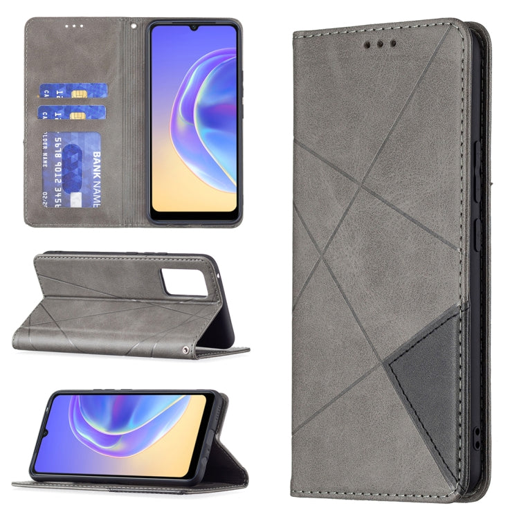 Rhombus Texture Horizontal Flip Magnetic Leather Case with Holder & Card Slots, For vivo V21e 4G, For vivo V21e 5G, For vivo V21, For vivo Y11/Y15/Y12/Y17, For vivo Y20, For vivo Y51 2020 / Y51a / Y51s
