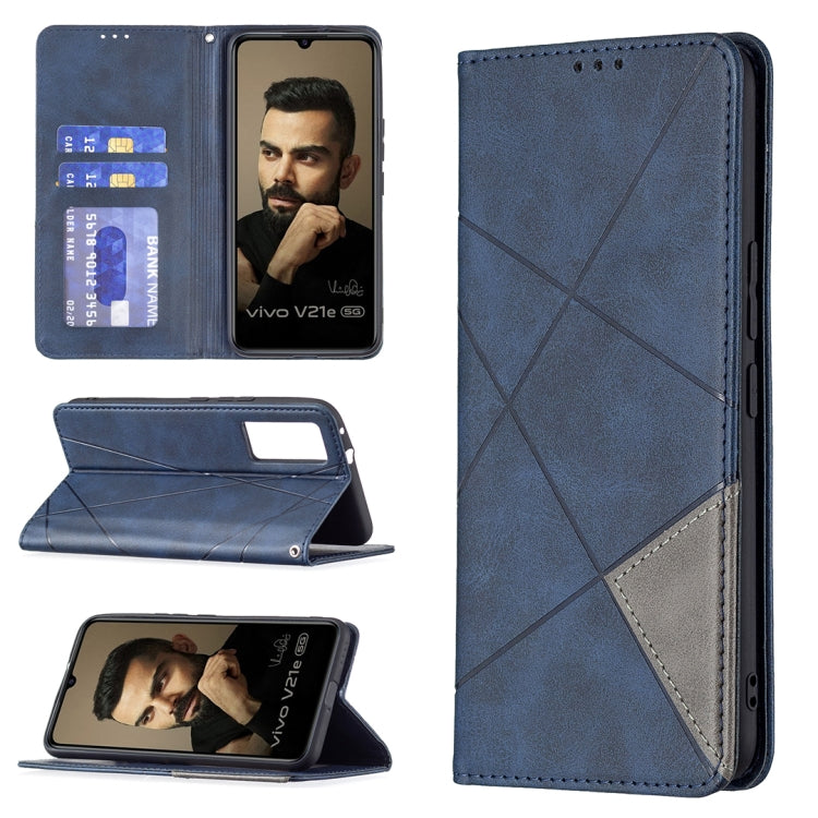 Rhombus Texture Horizontal Flip Magnetic Leather Case with Holder & Card Slots, For vivo V21e 4G, For vivo V21e 5G, For vivo V21, For vivo Y11/Y15/Y12/Y17, For vivo Y20, For vivo Y51 2020 / Y51a / Y51s