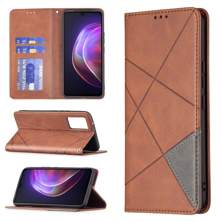 Rhombus Texture Horizontal Flip Magnetic Leather Case with Holder & Card Slots, For vivo V21e 4G, For vivo V21e 5G, For vivo V21, For vivo Y11/Y15/Y12/Y17, For vivo Y20, For vivo Y51 2020 / Y51a / Y51s