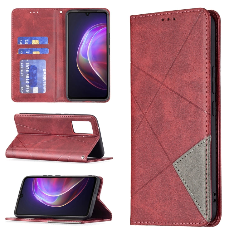 Rhombus Texture Horizontal Flip Magnetic Leather Case with Holder & Card Slots, For vivo V21e 4G, For vivo V21e 5G, For vivo V21, For vivo Y11/Y15/Y12/Y17, For vivo Y20, For vivo Y51 2020 / Y51a / Y51s