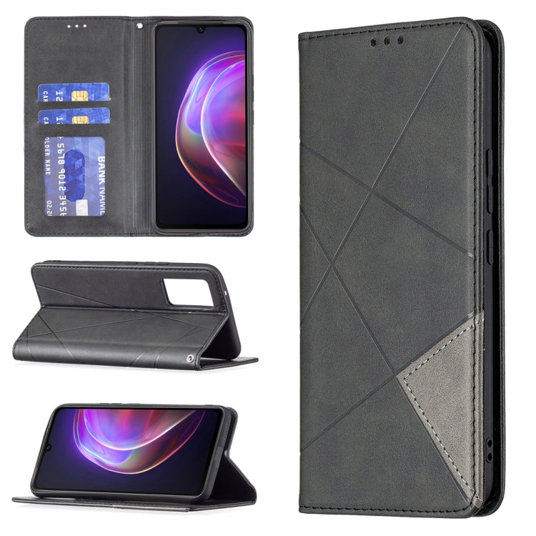 Rhombus Texture Horizontal Flip Magnetic Leather Case with Holder & Card Slots, For vivo V21e 4G, For vivo V21e 5G, For vivo V21, For vivo Y11/Y15/Y12/Y17, For vivo Y20, For vivo Y51 2020 / Y51a / Y51s