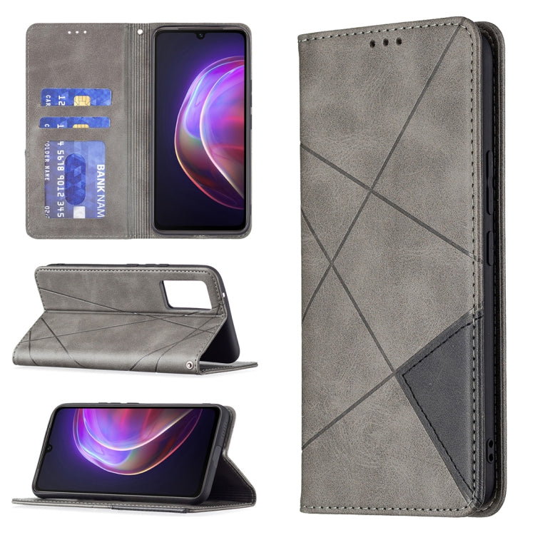 Rhombus Texture Horizontal Flip Magnetic Leather Case with Holder & Card Slots, For vivo V21e 4G, For vivo V21e 5G, For vivo V21, For vivo Y11/Y15/Y12/Y17, For vivo Y20, For vivo Y51 2020 / Y51a / Y51s