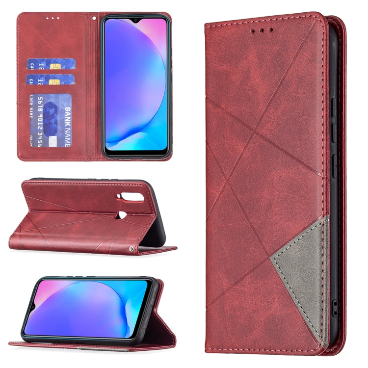 Rhombus Texture Horizontal Flip Magnetic Leather Case with Holder & Card Slots, For vivo V21e 4G, For vivo V21e 5G, For vivo V21, For vivo Y11/Y15/Y12/Y17, For vivo Y20, For vivo Y51 2020 / Y51a / Y51s