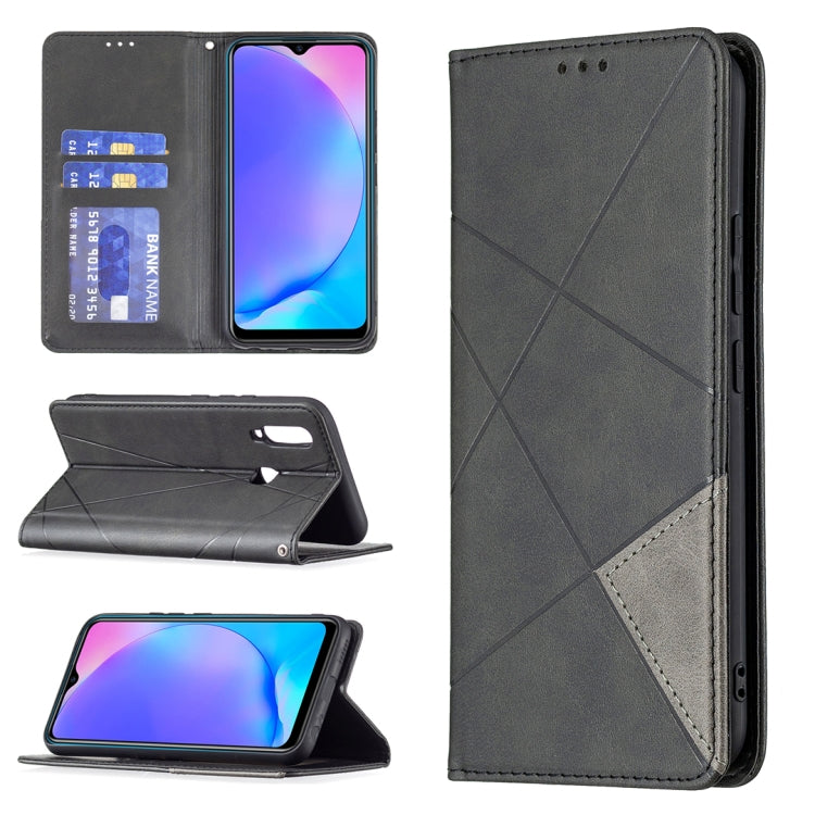Rhombus Texture Horizontal Flip Magnetic Leather Case with Holder & Card Slots, For vivo V21e 4G, For vivo V21e 5G, For vivo V21, For vivo Y11/Y15/Y12/Y17, For vivo Y20, For vivo Y51 2020 / Y51a / Y51s