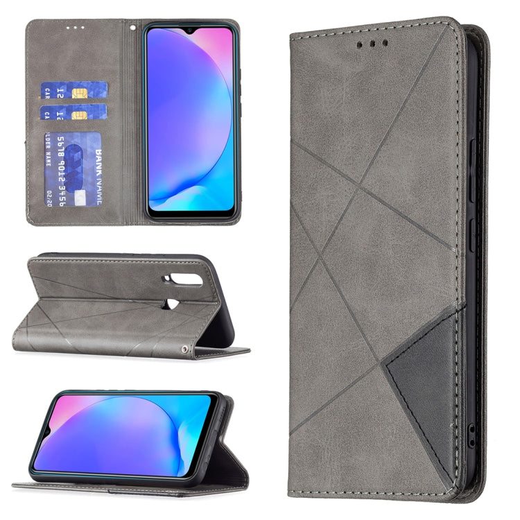 Rhombus Texture Horizontal Flip Magnetic Leather Case with Holder & Card Slots, For vivo V21e 4G, For vivo V21e 5G, For vivo V21, For vivo Y11/Y15/Y12/Y17, For vivo Y20, For vivo Y51 2020 / Y51a / Y51s