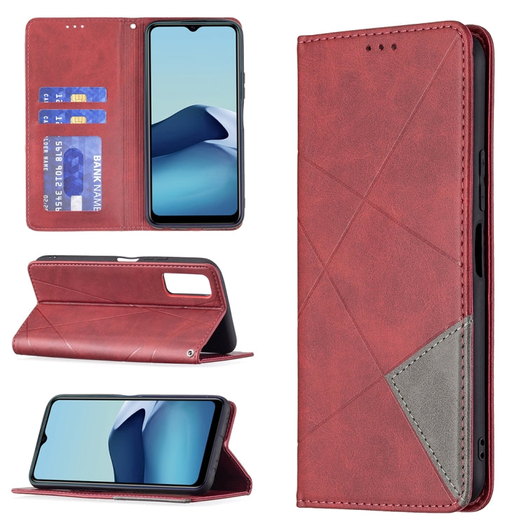 Rhombus Texture Horizontal Flip Magnetic Leather Case with Holder & Card Slots, For vivo V21e 4G, For vivo V21e 5G, For vivo V21, For vivo Y11/Y15/Y12/Y17, For vivo Y20, For vivo Y51 2020 / Y51a / Y51s