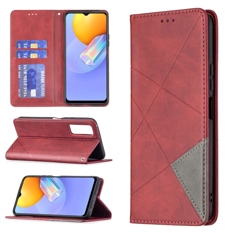 Rhombus Texture Horizontal Flip Magnetic Leather Case with Holder & Card Slots, For vivo V21e 4G, For vivo V21e 5G, For vivo V21, For vivo Y11/Y15/Y12/Y17, For vivo Y20, For vivo Y51 2020 / Y51a / Y51s