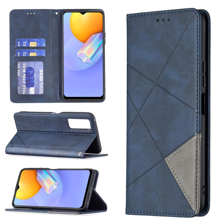 Rhombus Texture Horizontal Flip Magnetic Leather Case with Holder & Card Slots, For vivo V21e 4G, For vivo V21e 5G, For vivo V21, For vivo Y11/Y15/Y12/Y17, For vivo Y20, For vivo Y51 2020 / Y51a / Y51s