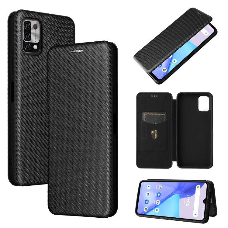 Carbon Fiber Texture Magnetic Horizontal Flip TPU + PC + PU Leather Case with Card Slot, For UMIDIGI Power 5