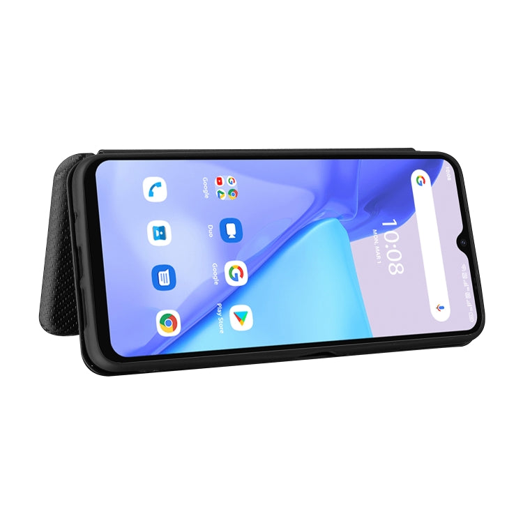 Carbon Fiber Texture Magnetic Horizontal Flip TPU + PC + PU Leather Case with Card Slot, For UMIDIGI Power 5