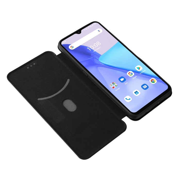 Carbon Fiber Texture Magnetic Horizontal Flip TPU + PC + PU Leather Case with Card Slot, For UMIDIGI Power 5