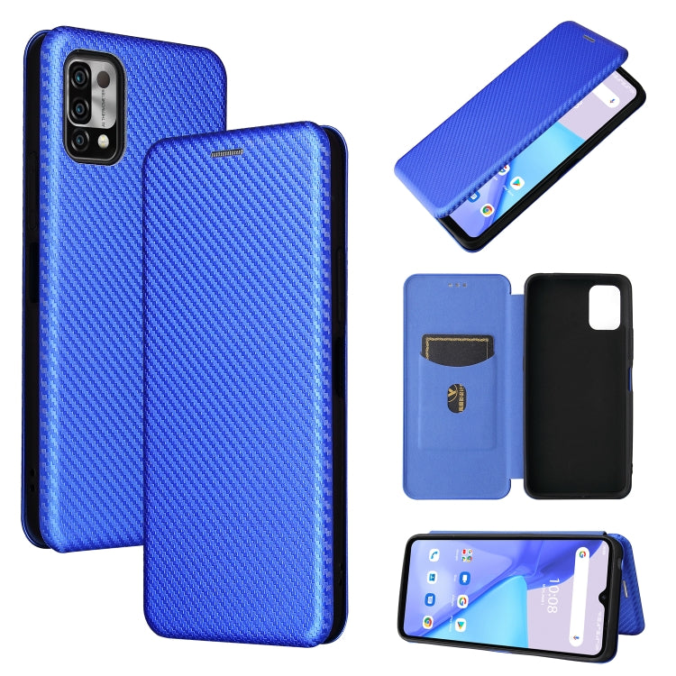 Carbon Fiber Texture Magnetic Horizontal Flip TPU + PC + PU Leather Case with Card Slot, For UMIDIGI Power 5