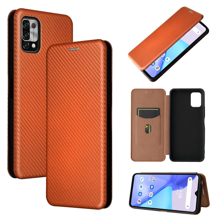 Carbon Fiber Texture Magnetic Horizontal Flip TPU + PC + PU Leather Case with Card Slot, For UMIDIGI Power 5