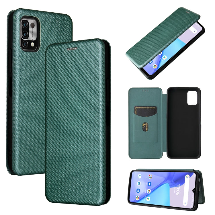 Carbon Fiber Texture Magnetic Horizontal Flip TPU + PC + PU Leather Case with Card Slot, For UMIDIGI Power 5