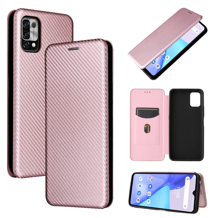 Carbon Fiber Texture Magnetic Horizontal Flip TPU + PC + PU Leather Case with Card Slot, For UMIDIGI Power 5