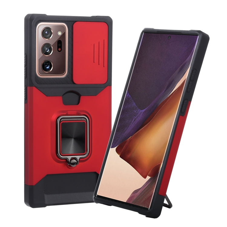 Sliding Camera Cover Design PC + TPU Shockproof Case with Ring Holder & Card Slot, For Google Pixel 5a 5G, For Samsung Galaxy A03s 166.6mm, For Samsung Galaxy A42 5G, For Samsung Galaxy A72 5G, For Samsung Galaxy Note20 Ultra, For Samsung Galaxy S21 5G...