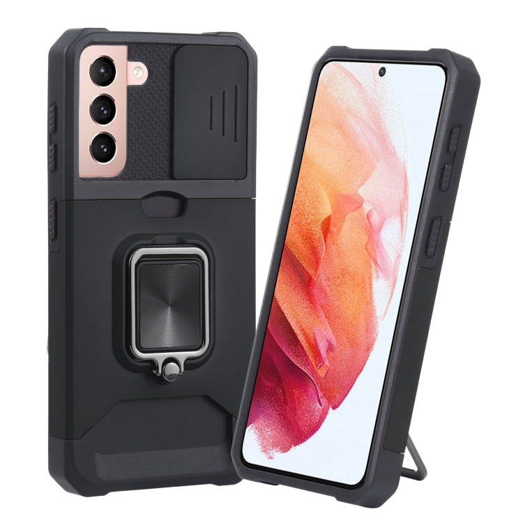 Sliding Camera Cover Design PC + TPU Shockproof Case with Ring Holder & Card Slot, For Google Pixel 5a 5G, For Samsung Galaxy A42 5G, For Samsung Galaxy A72 5G, For Samsung Galaxy Note20 Ultra, For Samsung Galaxy S21 5G, For Samsung Galaxy S21+ 5G     ...